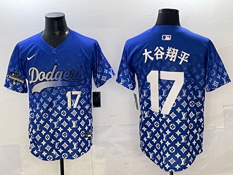 Men Los Angeles Dodgers #17 Ohtani Blue Nike 2025 MLB jersey 09